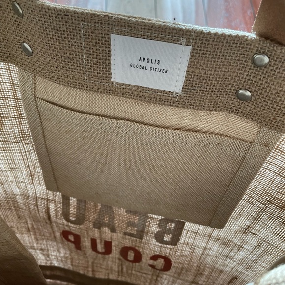 Apolis Market Bag in Natural Limited Edition Clare V. “Merci Beau Coup” - Picture 3 of 9